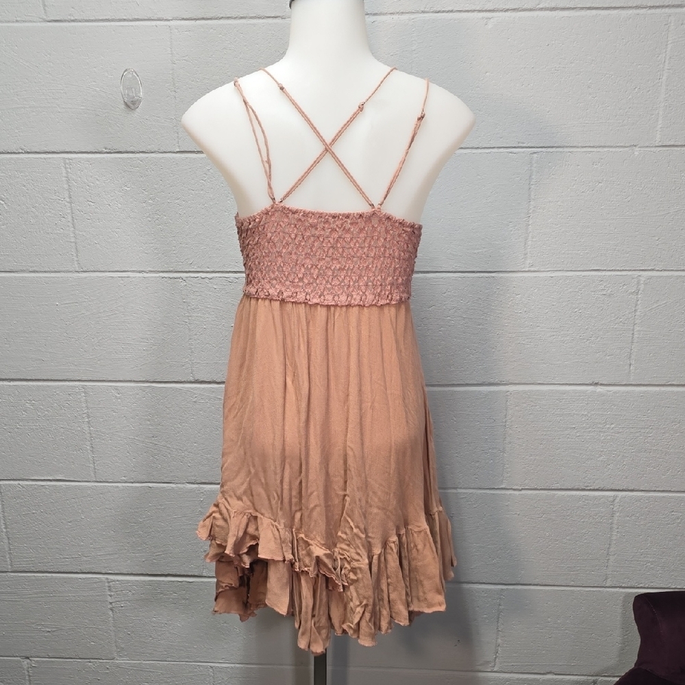 Elegant Pink Free People Lace Dress - Picture 6 of 10